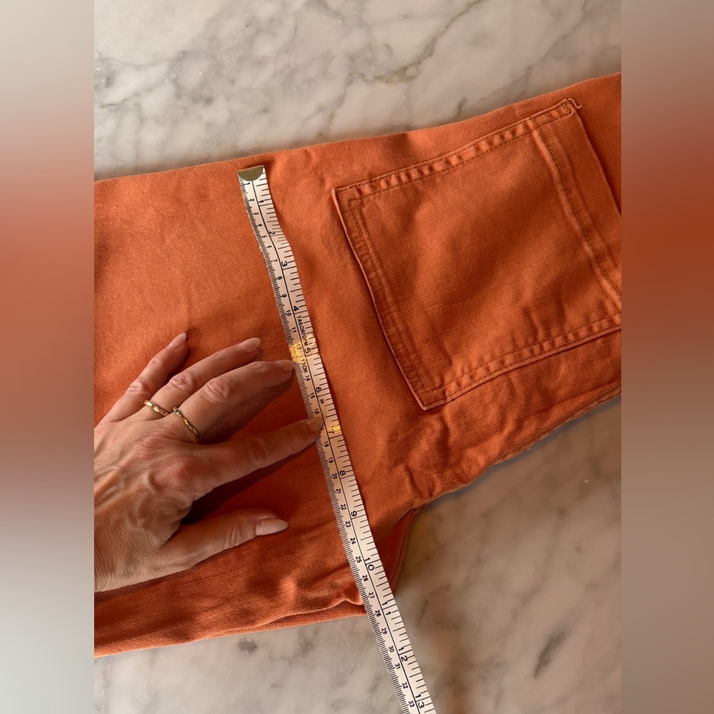 Billabong rust orange flare jeans size 26 raw hem high rise - Picture 8 of 9